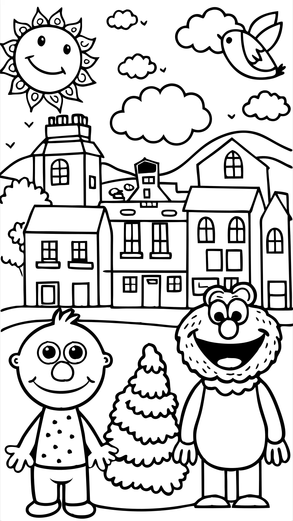 páginas para colorear sesame street imprimible